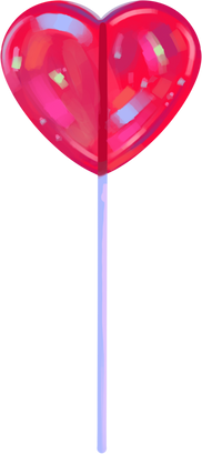 Dreamy Soft Painterly Holographic Heart Lollipop